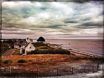 View of sea against cloudy sky