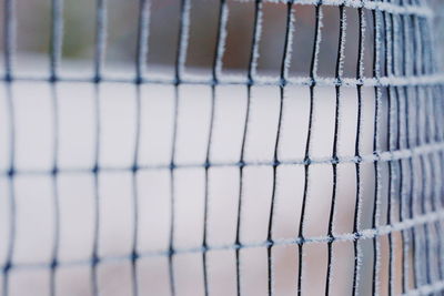 Full frame shot of frozen chainlink fence