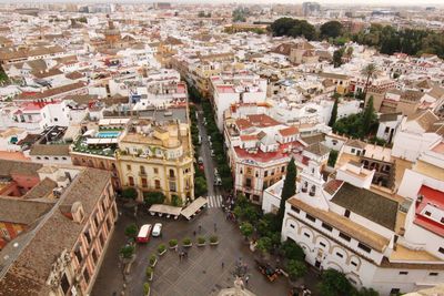 High angle view of cityscape