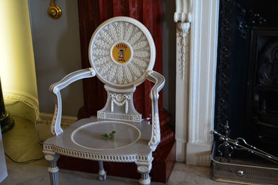 Close-up of table and chairs at home