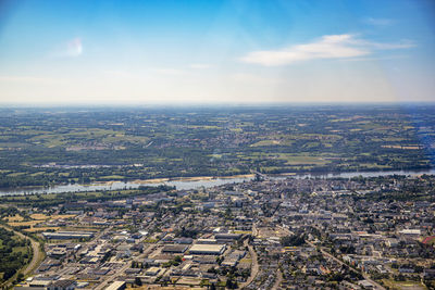 High angle view of townscape against sky