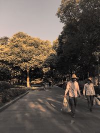 People walking on road
