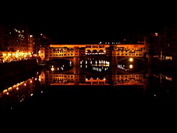 View of illuminated city at night