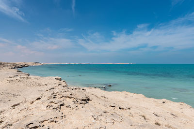 Beautiful rocky beach, fuwairit beach doha, qatar.