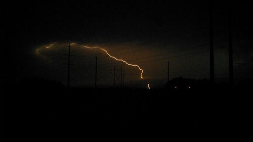 View of lightning in sky at night