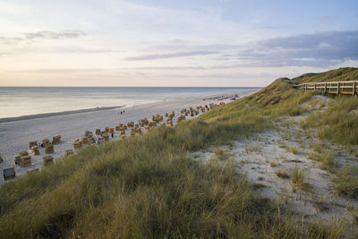 Scenic view of beach against sky