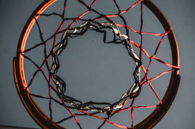 Low angle view of basketball hoop