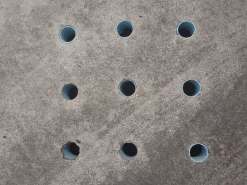Concrete wall with holes