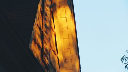 Low angle view of yellow sky