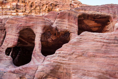 Low angle view of rock formation