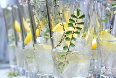 Close-up of drink on glass