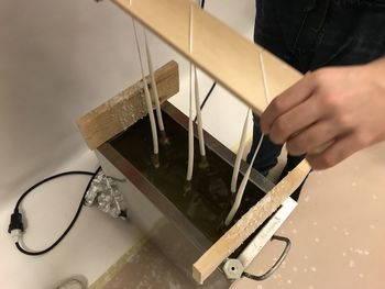 Close-up of person working on table