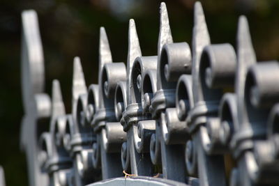 Close-up of metal pipes