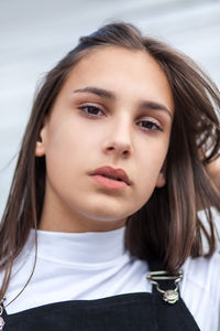 Close-up portrait of young woman