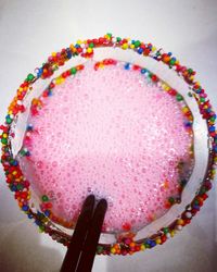 Close-up of multi colored cake