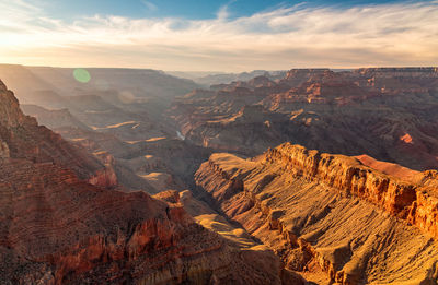 Aerial view of dramatic landscape