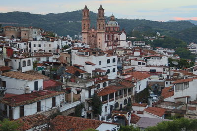 High angle view of residential district