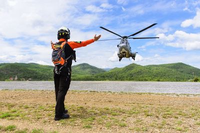 Ec-725 helicopter rescue and tactical exercise