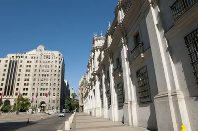 Panoramic view of city against clear sky