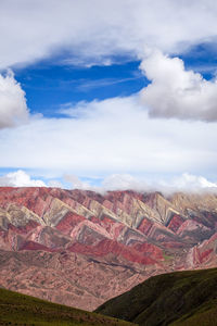 Aerial view of landscape against cloudy sky