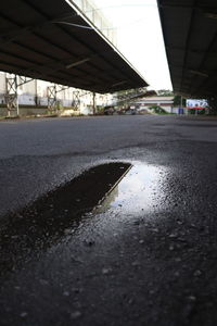 Surface level of road in city