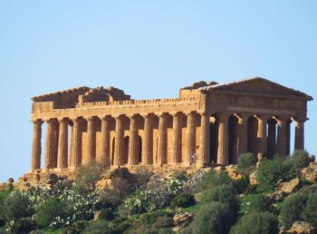 Old ruins of temple against clear sky