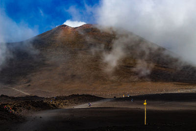 Scenic view of mountain road against sky