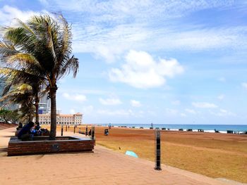 Scenic view of beach against sky