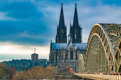 Panoramic view of buildings against sky in city