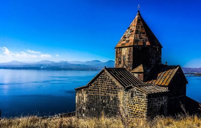 Exterior of building against blue sky