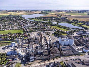 High angle view of cityscape