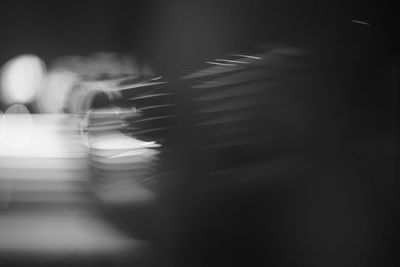 Close-up of blurred motion of city