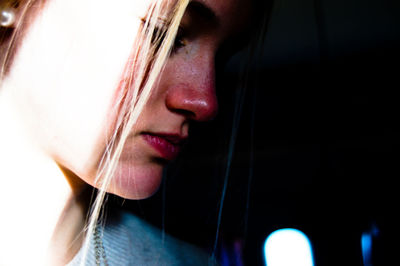 Close-up of thoughtful woman