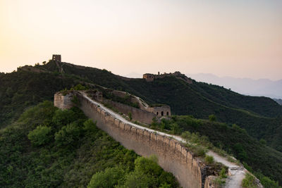View of fort on mountain against sky