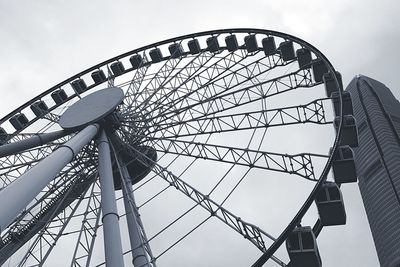 Low angle view of ferris wheel against clear sky