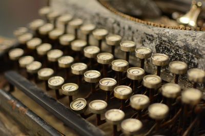 Close-up of retro styled abandoned typewriter