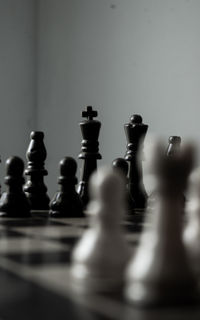 Close-up of chess pieces