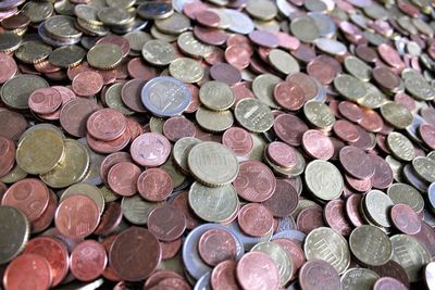 Full frame shot of coins