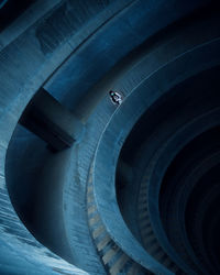 High angle view of spiral staircase in building