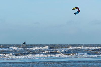 Kitesurfer in the ocean