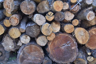 Full frame shot of logs