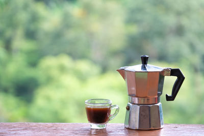 Close-up of coffee on table