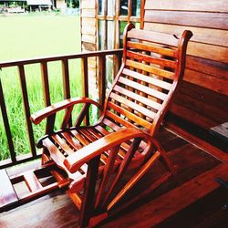 Empty bench on table