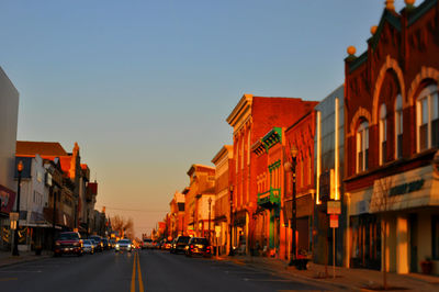 Road passing through city