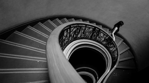 Woman moving down on steps