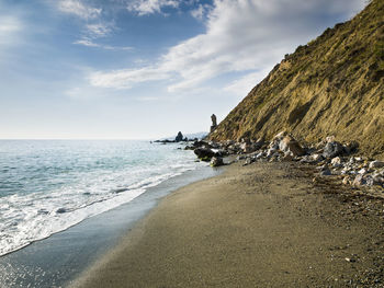 Cliff of maro-cerro gordo in nerja, malaga, spain