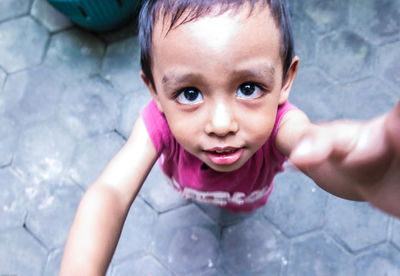 Close-up portrait of smiling girl