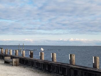 View of sea against cloudy sky