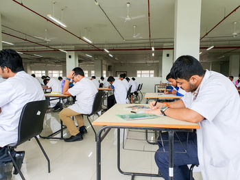 People working on table