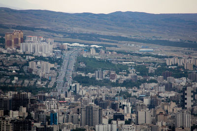 The beautiful city of tehran from a distance, iran